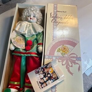 Holiday Clown Doll - Festive Green and Red